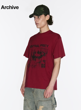 Millo Archive2024夏季新品复古插图T恤全棉汽车印花短袖中性半袖