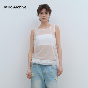 【Hearts2同款】Millo Archive25年运动罩衫透气无袖外穿薄款背心