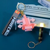 我 世界钥匙扣发光迷你火把灯创意小挂件书包挂饰生日礼物男女生