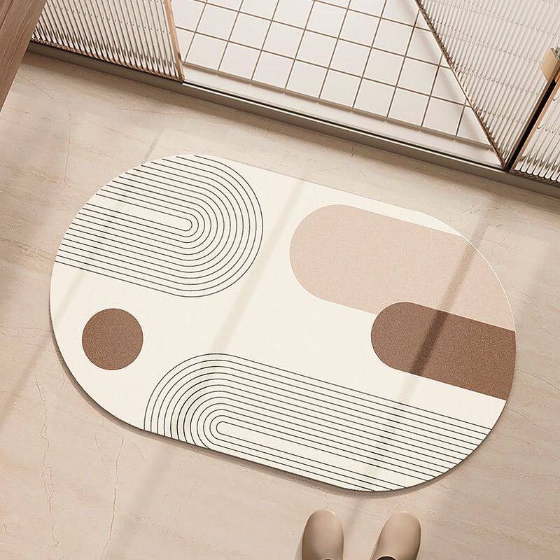 硅藻泥浴室地垫脚垫吸水硅胶防滑卫生间厕所门口地毯冬奶油风进门