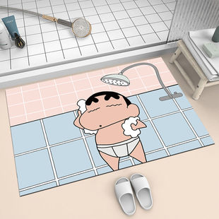 家用硅藻泥浴室垫脚垫地垫吸水速干蜡笔小新卫生间厕所门口防滑垫