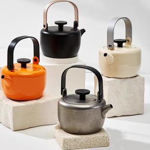 绿皮火车茶礼端作户外304不锈钢提梁壶陶瓷涂层内胆焖煮茶壶