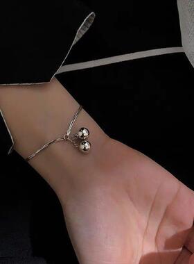 双层铃铛手链女ins学生韩版复古简约不掉色高级感闺蜜网红原宿风