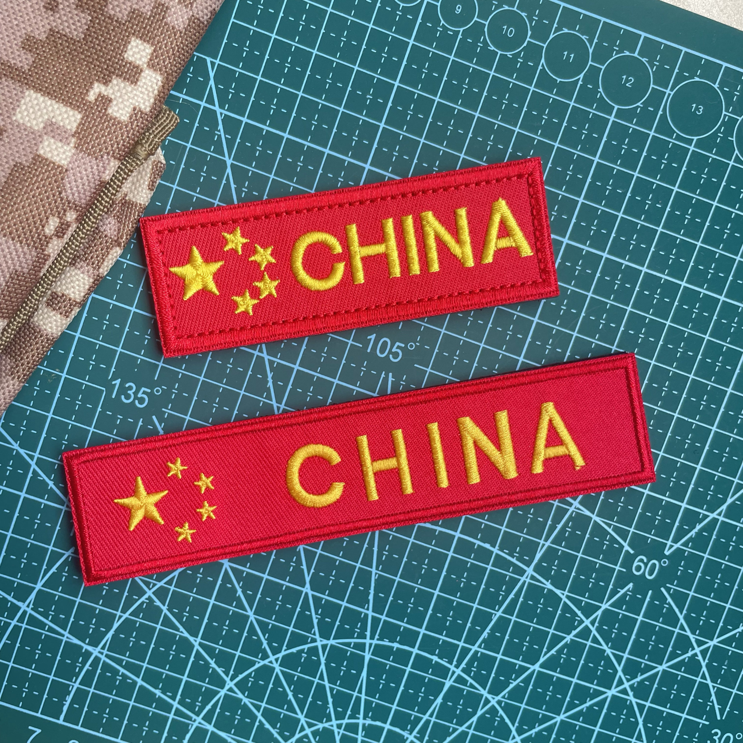 china五星红旗士气章魔术贴章刺绣立体国旗横条胸贴爱国背包贴章