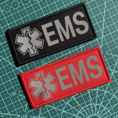 医疗救援EMS魔术贴章臂章军迷个性 户外战术背包士气章反光徽章贴