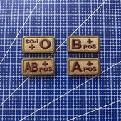 军迷户外识别章 POS A型B型AB型O型 战术血型章 刺绣魔术贴胸章