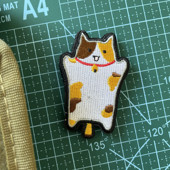 刺绣猫猫盾士气章魔术贴章战术徽章臂章DIY装 饰贴背包贴