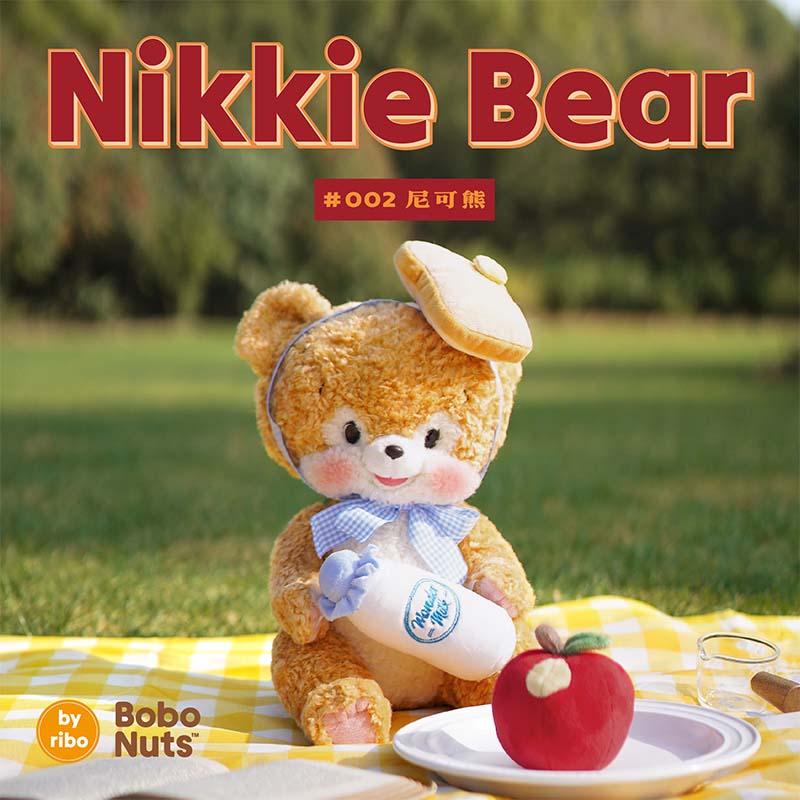 Bobonuts联名ribo尼可熊毛绒公仔
