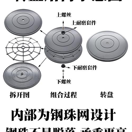 拍照承重摆件展示鱼缸旋转底座收纳转盘打包转盘盆景塑料插花转台