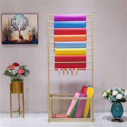 Scarf, stand, cloth, pack, storage system, flower shop