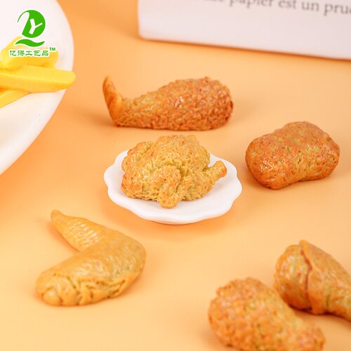 迷你有趣微缩炸鸡鸡腿薯条全家桶食玩树脂工艺品微景观造景小