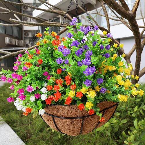 2025新款米兰仿真尤加利墙挂艺术草绿植装饰塑料盆栽茶花叶挂饰