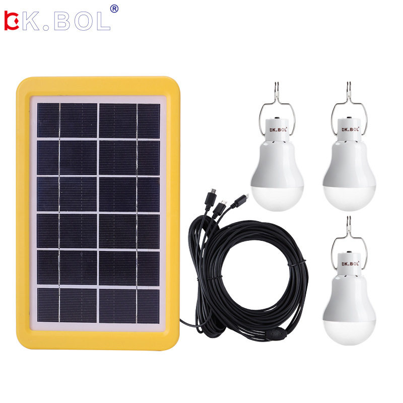 太阳能发电光控感应家用免线便携应急照明充电灯户外小型电源系统