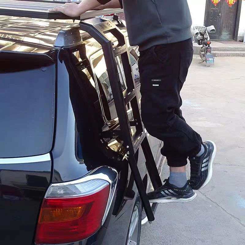 越野SUV车顶行李架侧边梯子车载