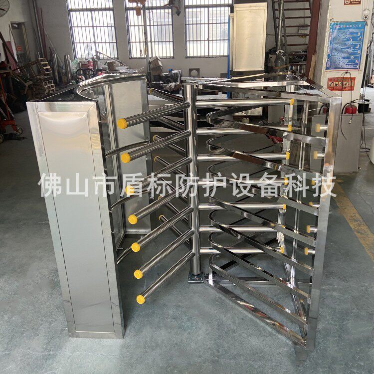成品旅游区出口半高旋转闸 商场入口单通道门禁 不锈钢三杆辊闸机