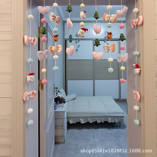 圣诞爱心门帘可爱女孩系列公主装饰女生卧室萌系温馨房免打孔门帘