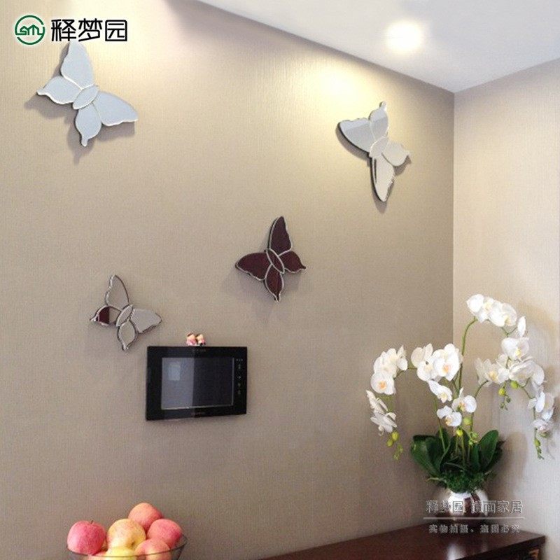 释梦园 镜面蝴蝶 墙壁装饰品 时尚创意壁饰挂饰 W1162