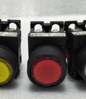 富士凸头 AR30EOL带灯按钮AR30EOL-11M3R自复位LED 红黄蓝绿白橙