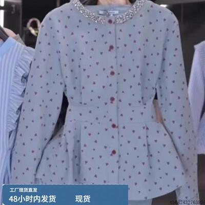 广东普宁大码长袖衬衫女2025春秋新款轻奢高级感胖mm洋气波点上衣