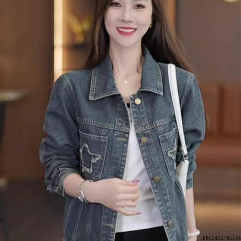 妈妈早秋衬衫牛仔外套短款女2025新款欧货高级感宽松洋气上衣衬衣