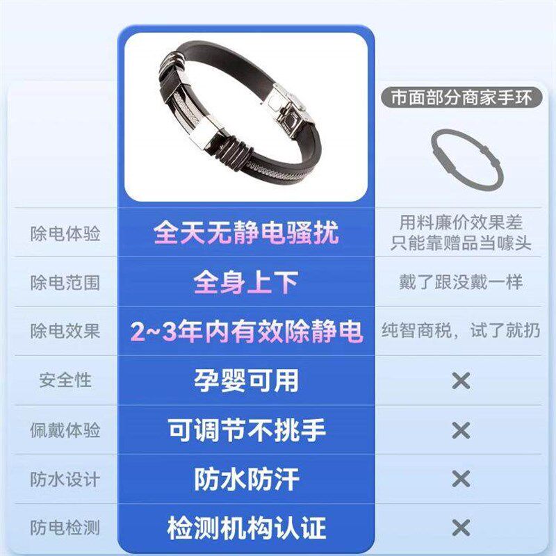 速发德国钢钛防静电手环季男无线去除静电神器人体静电释放消除器