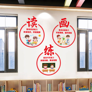 饰小学幼儿园教室文化墙面M励志照片墙布置墙贴 班级之星评比栏装