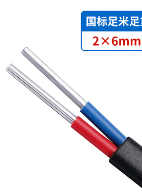 国标2芯铝芯电线家用户外电缆线4 6 10 16 25平方双芯铝线护套线