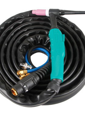 WP18水冷氩弧焊枪螺母板式 欧式快插WSE315 TIG400氩弧焊机焊把线