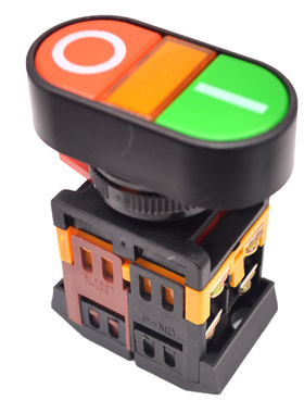 双头按钮开关 APBB-22&25N 双位带灯复位 双键 圆头 开孔22MM