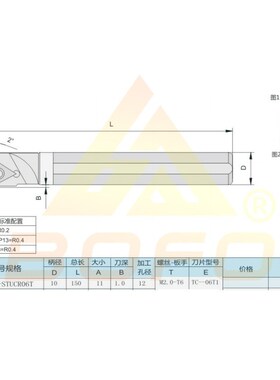 钨钢抗震内孔刀杆 C05H/C06J/C07K/C08K/C10M -STUCR05/STUCR06T