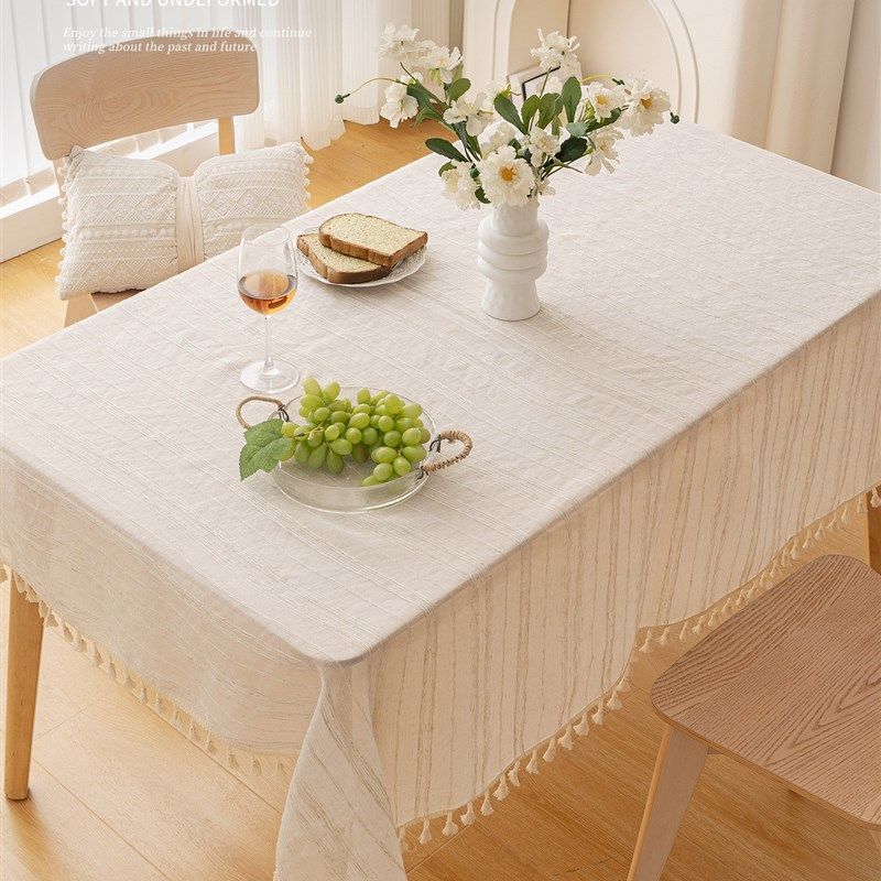 奶油风餐桌布轻奢高级感流苏布艺桌布2025新款拍照背景布茶几桌布,童装/婴儿装/亲子装,儿童装饰手表,淘宝优惠券,粉丝福利购,淘宝优惠卷