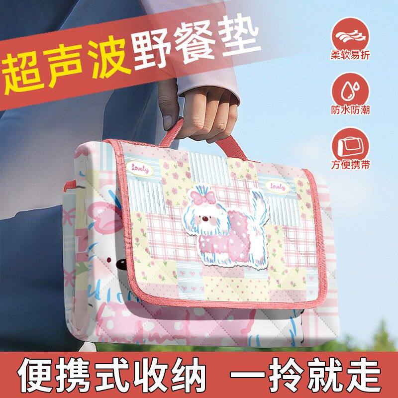 高颜值野餐垫防潮垫加厚户外便携防水铝箔底可机洗不泡棉超大软垫