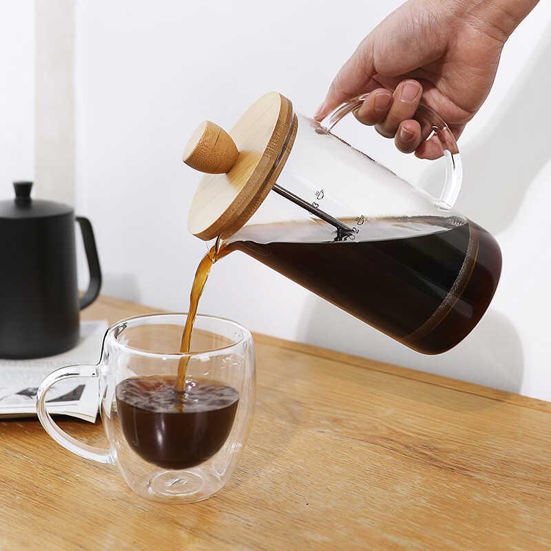玻璃法压壶法式咖啡壶加厚滤压壶手冲咖啡器具打奶泡器泡茶壶家用