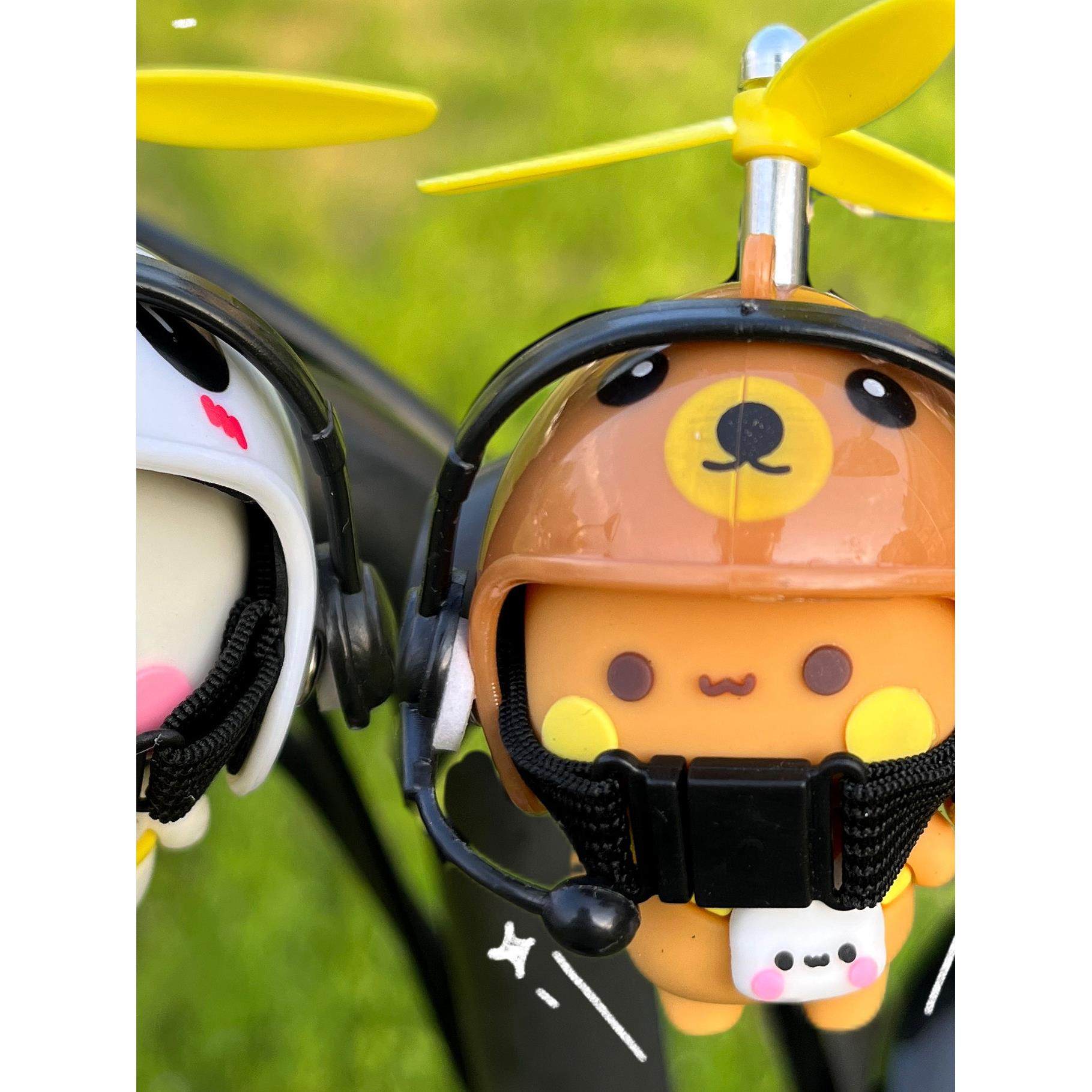 一二布布竹蜻蜓电动车头盔装饰可爱配件自行车装饰小众礼物摩托车