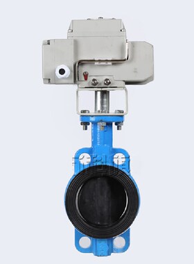 新款 D971J-10/16铸铁电动对夹衬胶DN40-8P00海水耐腐蚀酸碱蝶阀