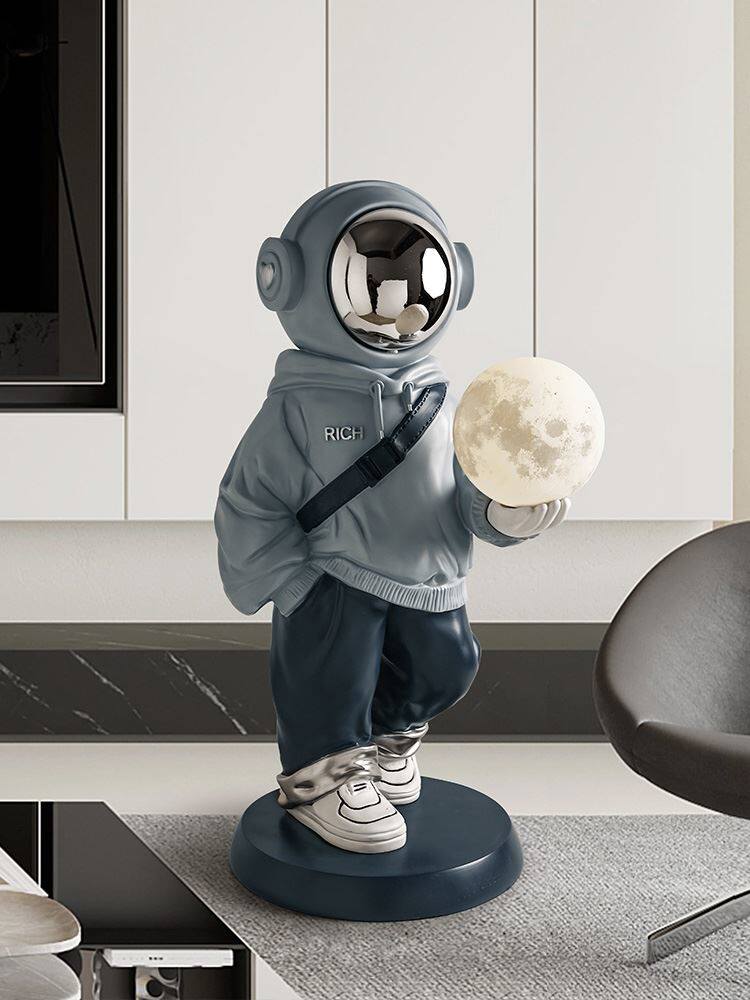 贝汉美大型宇航员落地摆件轻奢太空人灯客厅装饰品电视柜乔迁礼品