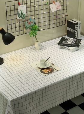 餐桌布免洗防水防油长方形茶几台布艺ins风学生书桌垫电视柜桌布