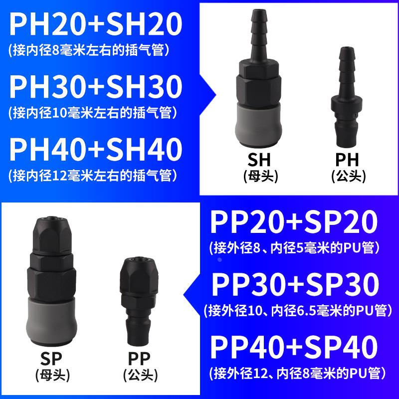 塑钢自锁气动C式快速接头 气枪 气管 气泵空压机风管PH公头SP母头