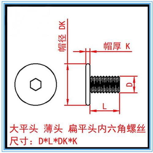 大小 平头内六角M5*5*8*10*12*20薄头内六角螺丝304不锈钢扁平头