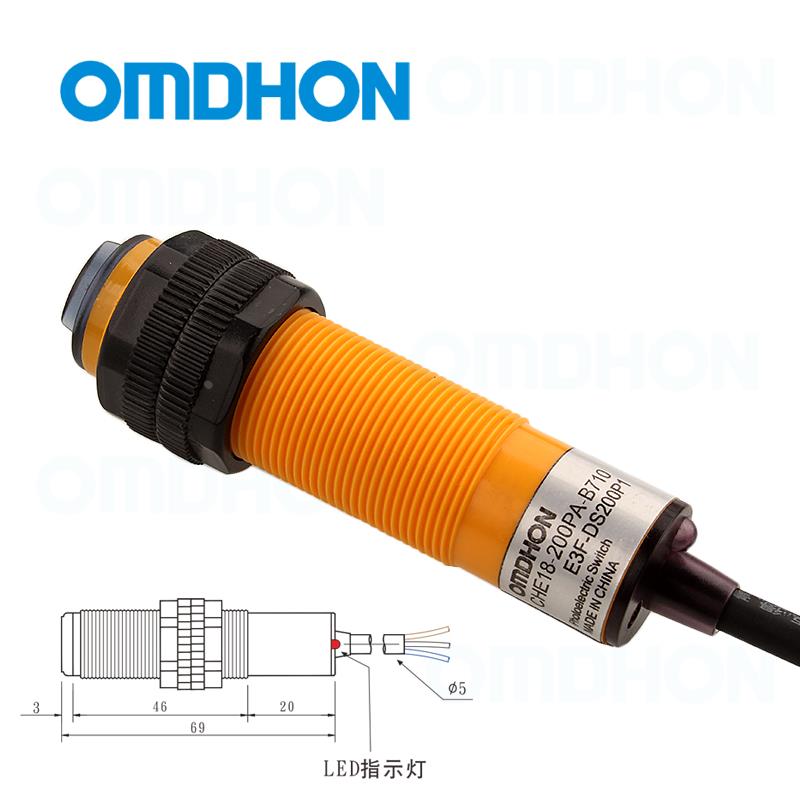 原装 漫反射光电开关 CHE18-200PA-B710 可检测2米三线PNP常开M18