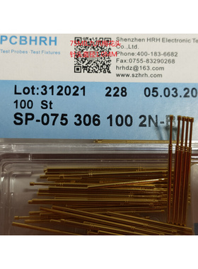 。SP075 306 100 2N梅花头 欧规75MIL测试针 针身1.02 总长33.1