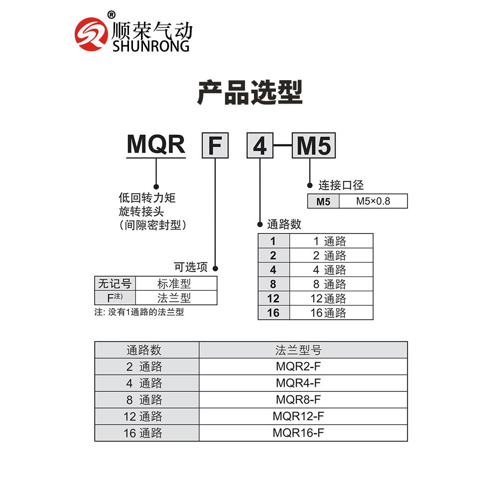 SMC型气动旋转接头多路回转360度 MQR2-M5-4/8/12-M5高速旋转接头