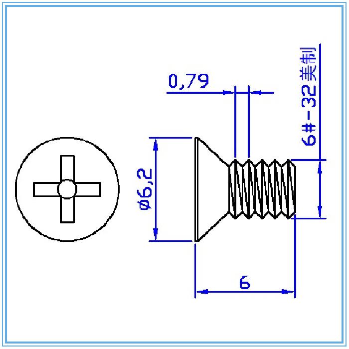 6#-32*6十字沉头螺丝6-32*6*10平头螺丝美制M3.5*6*10沉头螺钉