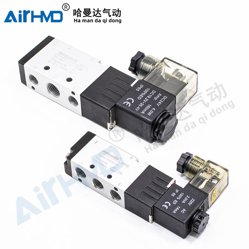 气动电磁阀4M/4V110/210/310/410-06/08*10X15二位五通换向阀气阀
