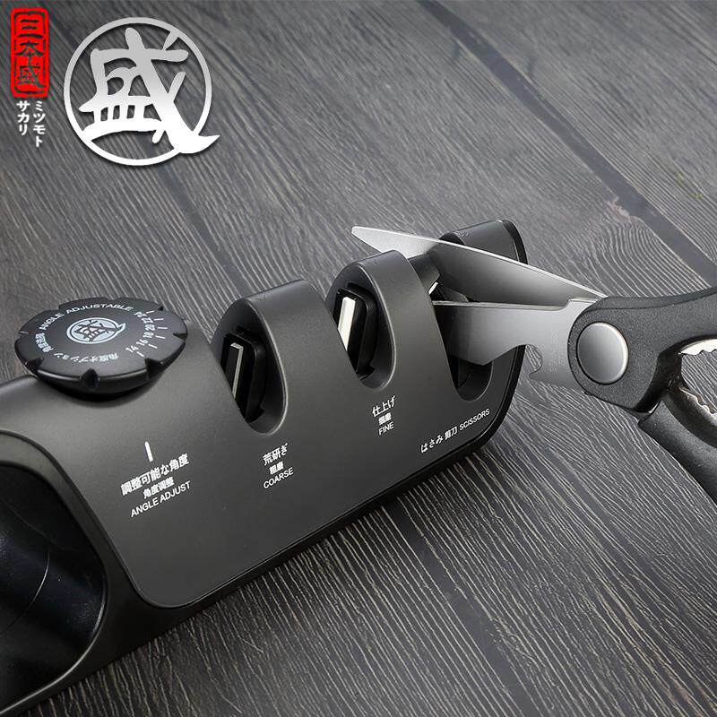 日本三本盛多功能磨刀神器 磨刀石快速磨刀器手动 厨房家用菜刀