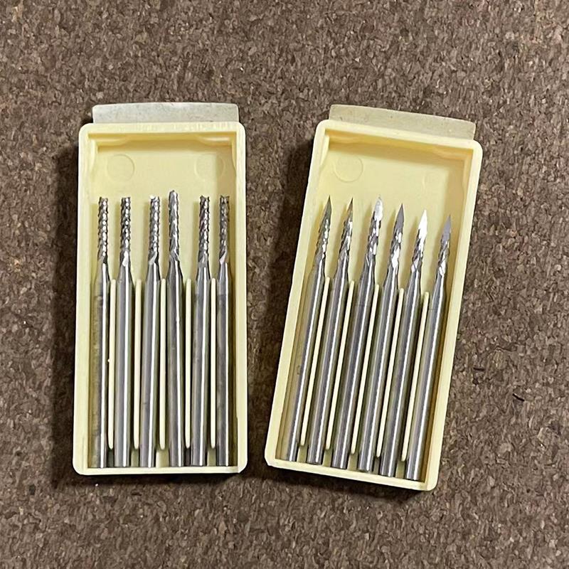 电动雕刻刀橄榄核蜡型首饰牙机雕刻刀头核雕铣刀磨头三角刀尖刀针