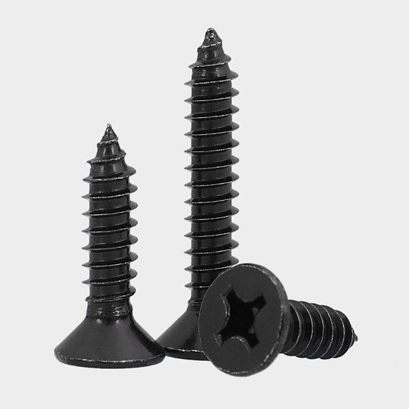 。M1.7M1.4M2.6M3M4M5M6 黑色304不锈钢十字沉头自攻螺丝钉平头镀