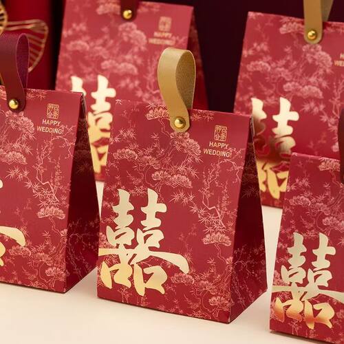 结婚糖盒高级喜糖盒中式婚礼伴手礼盒大气糖果盒空盒订婚回礼专用