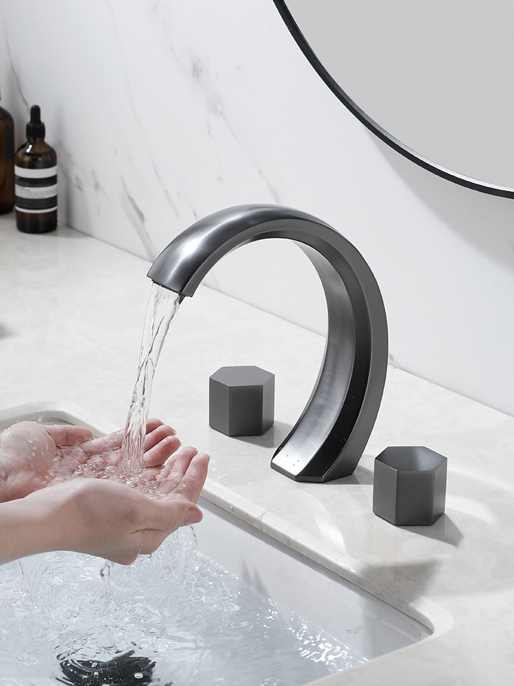 九牧全铜分体式水龙头冷热水浴室洗脸盆简约家用酒店浴室柜龙头