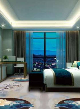 800克重高清印花阻燃防火地毯酒店房间卧室客房满U铺整铺工程商用